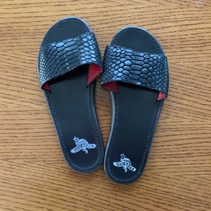 Free bird snakeskin sandals